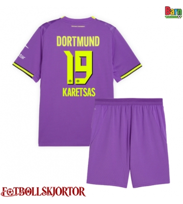 Borussia Dortmund Konstantinos Karetsas #19 Tredje Kläder Barn 2026-27 Kortärmad (+ Korta byxor)